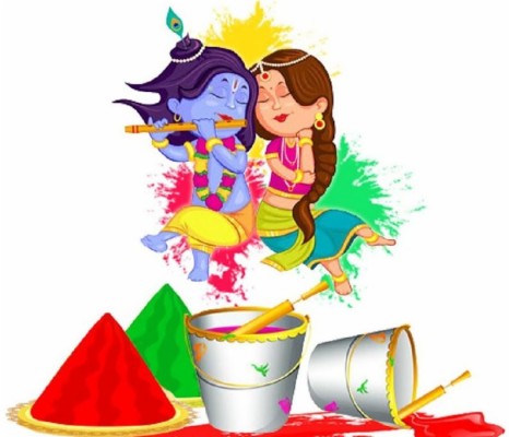 Best Holi Drawing Images Hd Wallpaper - Little Radha Krishna Holi ...