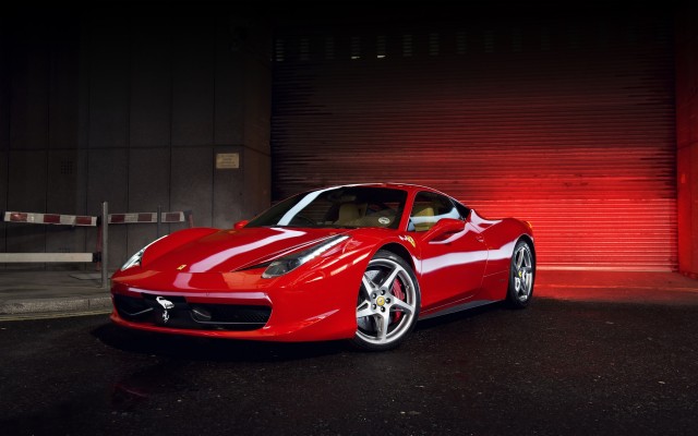 Wallpaper Ferrari 458 Italia, Red Supercar Side View - Ferrari 458 ...