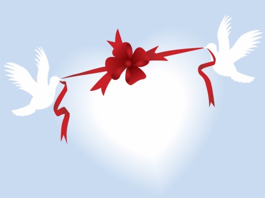 White Doves And Red Bow Background - Background White Doves Wedding -  1024x768 Wallpaper 