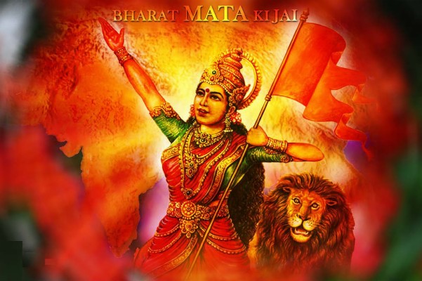 Bharat Mata With Indian Flag - 1920x1080 Wallpaper 