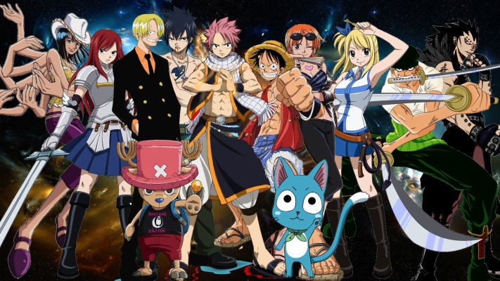 One Piece And Fairy Tail 19x1080 Wallpaper Teahub Io