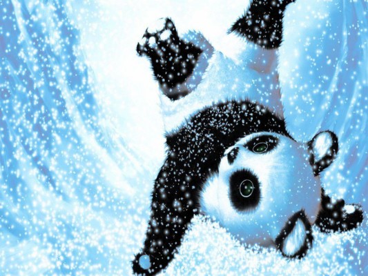 Cartoon Panda In Snow - 1024x768 Wallpaper - teahub.io