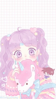 Anime, Kawaii, And Cute Image - Kawaii Anime Wallpaper Phone Pink  - HD Wallpaper