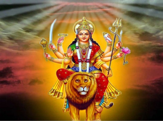 Maa Durga Face 3d Hd Image - Maa Durga Ka Virat Roop - 1366x768 ...