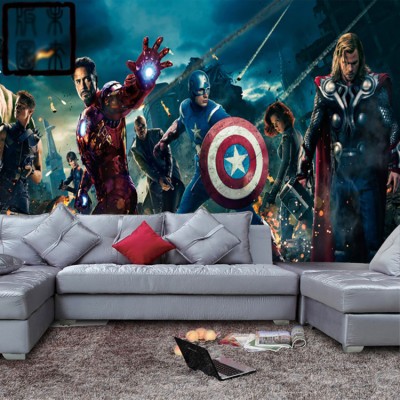 Marvel Avengers Wallpaper For Boys Room - Marvel Wallpaper On Wall