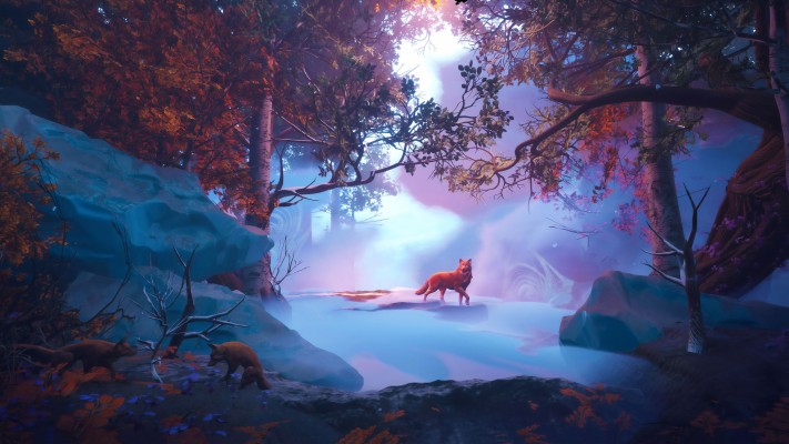 wolf in red magical woods 4k hd artist 4k wallpapers wolf wallpaper for chromebook 3840x2160 wallpaper teahub io wolf in red magical woods 4k hd artist