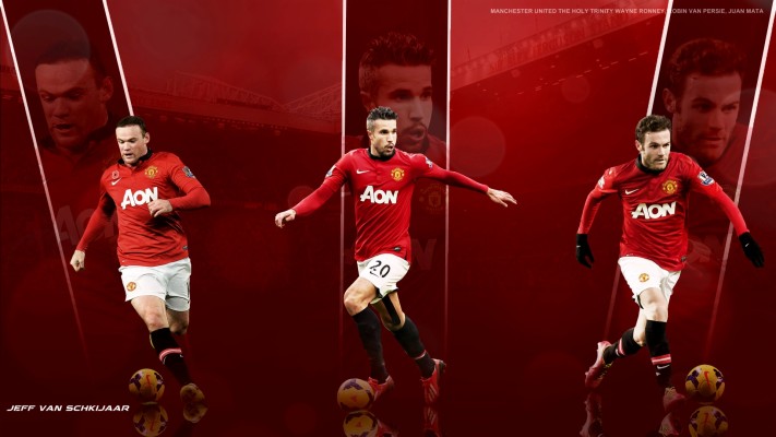 Manchester United Rooney / Rvp / Mata Wallpaper Hd - Wayne Rooney And