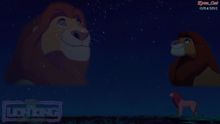 The Lion King Mufasa & Simba Love Night Sky Wallpaper - Lion King Dad ...