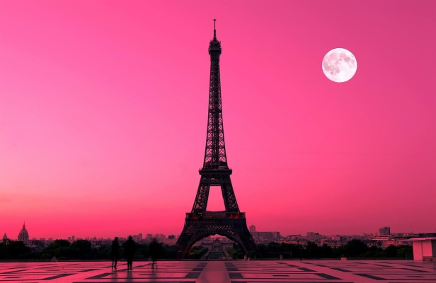 Paris Pink Sunset Wallpaper Wall Mural - Eiffel Tower - 1650x1070 ...