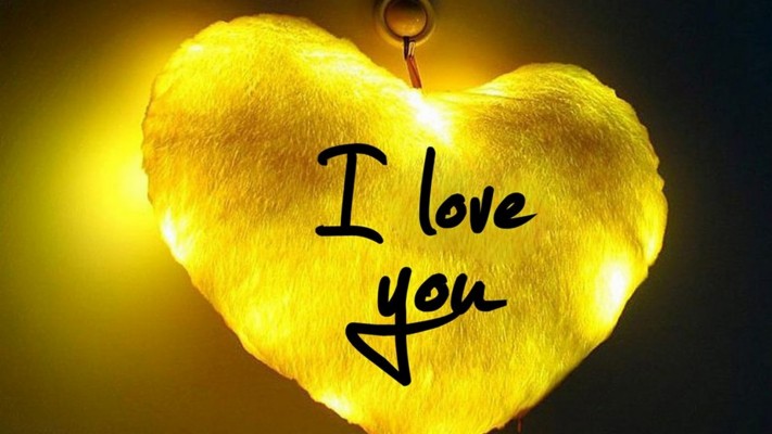 Black And Yellow Desktop Wallpaper With Image Resolution - Hình Nền I Love You  - HD Wallpaper