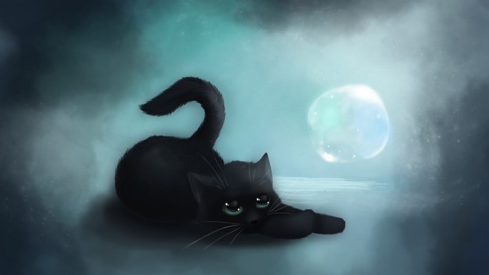 Black Cat Art Hd Desktop Backgrounds, Wallpapers - Gif Wallpaper For ...