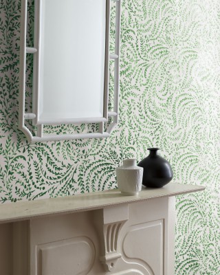 small bathroom wallpaper green