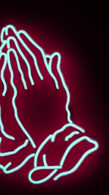 Neon Sign Praying Hands - 640x1136 Wallpaper - teahub.io