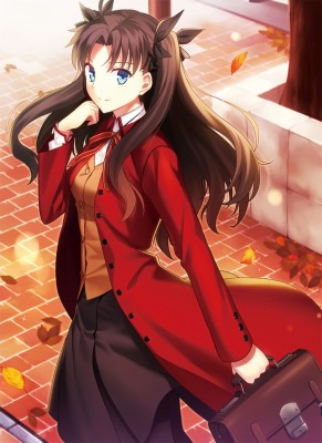 Girl Wearing Red And Brown Top Anime Character Digital - Rin Tohsaka -  728x1000 Wallpaper 