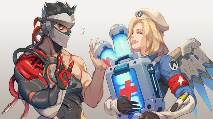 Overwatch Genji Mercy 600x900 Wallpaper