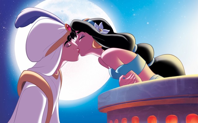 19x1080 Aladdin And Jasmine S Kiss Data Id 2291 Aladdin Jasmine In Love 19x1080 Wallpaper Teahub Io