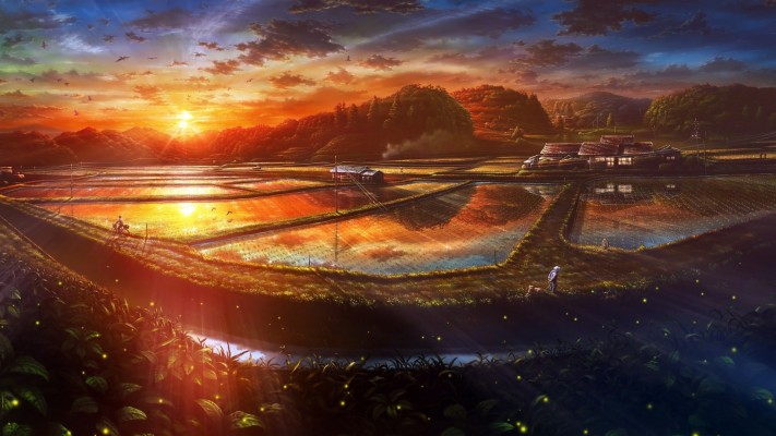 8K Anime Landscape Wallpaper