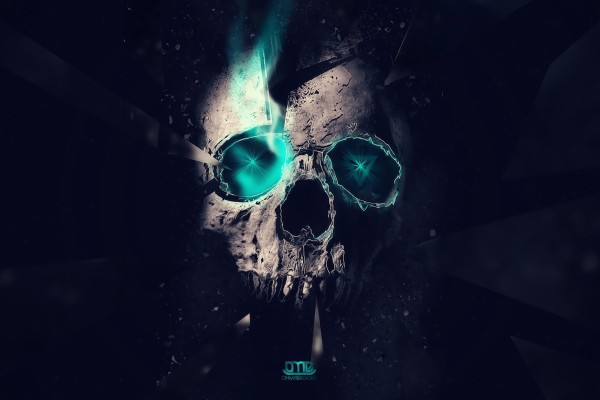 Skull Ghost Wallpaper At Dark Wallpapers Data Src - Skull With Glowing ...