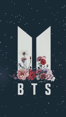 Bts Logo Wallpapers - Bts Logo With Flowers - 1080x1920 Wallpaper -  