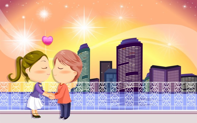 Cartoon Couple Kissing - Wallpaper - 1728x1080 Wallpaper 