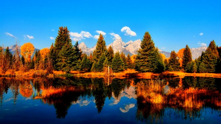 Lake Autumn Lake Reflection Fall Trees Lakes And Mountains - Autumn ...