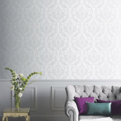 Grey Damask Wallpaper Room - 970x970 Wallpaper - teahub.io