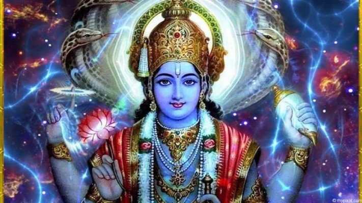Lord Vishnu Animated Image - Hindu God Fanart - 1600x1000 Wallpaper -  