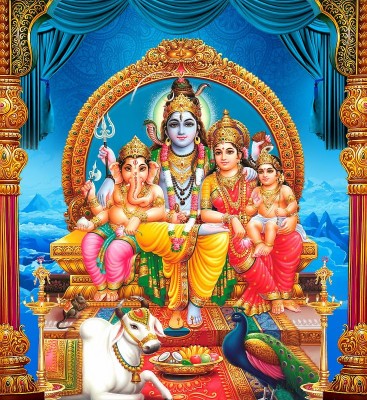 Ganesh Kartikeya Parvati Shiva - 734x800 Wallpaper 