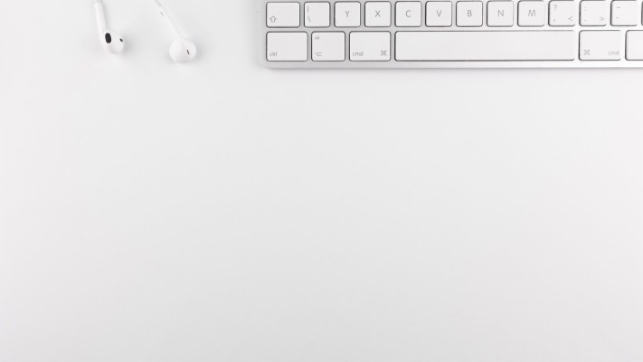 Top View Photo Of Keyboard And Earphones - Computer Background Images