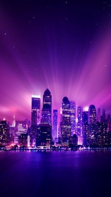 Shine Purple City Night Iphone Wallpaper - City At Night Purple ...