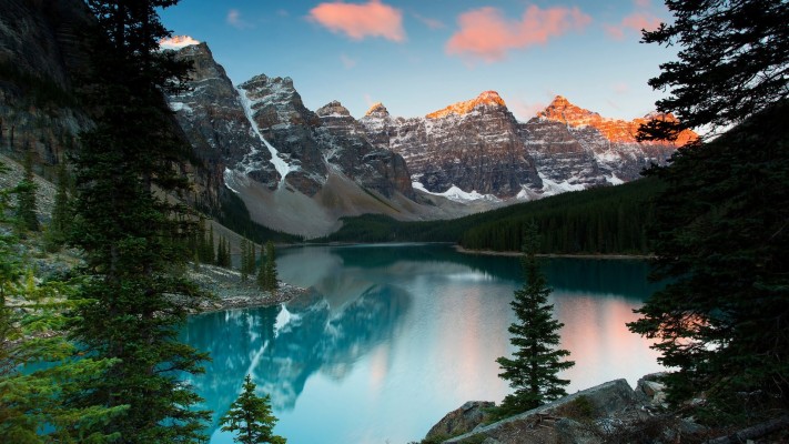 Moraine Lake Clouds Nature Canada Wallpaper Hd - Lake Moraine Canada ...