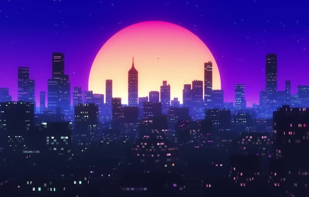 Wallpaper City, Art, Retrowave, Synthwave, Retro - Retrowave City ...