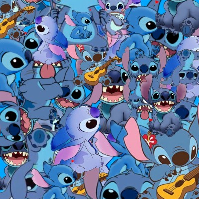 #freetoedit #wallpaper #stitch #blue #art #interesting - Cartoon