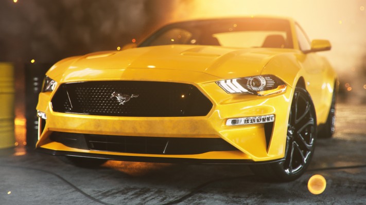 31+ Car Wallpaper 1920x1080 2015 Ford Mustang Yellow full HD