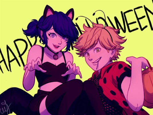 Chat noir and marianette