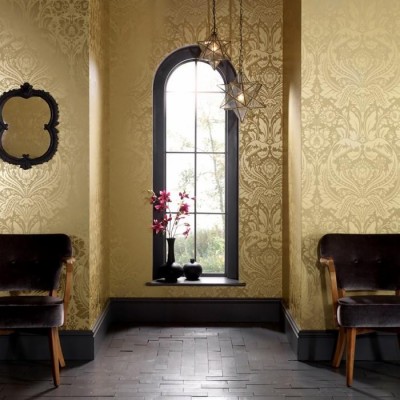 Gold Damask Wallpaper Living Room - 1280x1280 Wallpaper - teahub.io