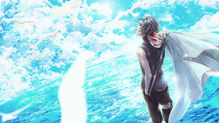Wallpaper Naruto Sky Ocean Kakashi Hatake Cloack - 1080p Kakashi Hatake Wallpaper Hd  - HD Wallpaper