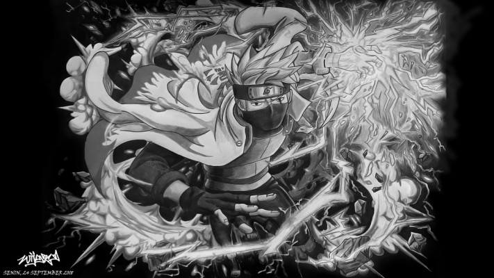 Kakashi Black And White  - HD Wallpaper