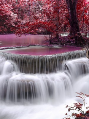 Waterfall River Flow Autumn Wallpaper - River Flow - 1536x2048 ...