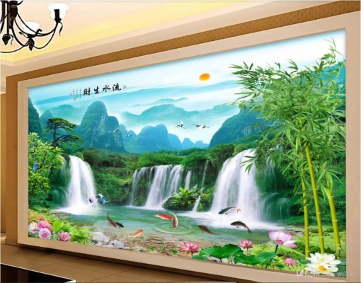 Landscape Painting Of Waterfall - 1119x876 Wallpaper - teahub.io