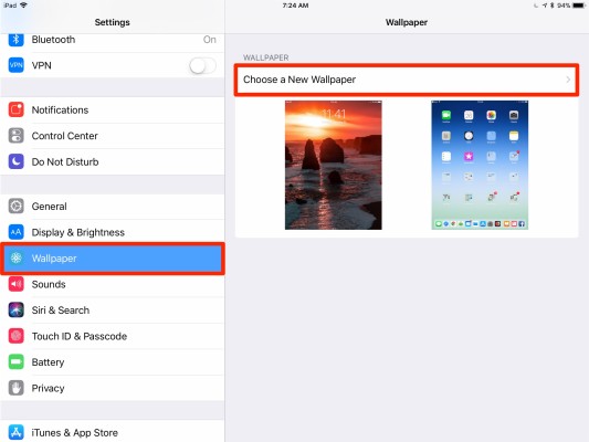 change wallpaper per focus mode ipad