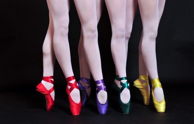 Photo Wallpaper Legs, Black Background, Colorful, Ballet, - Pointe Shoe ...