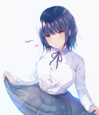 Anime Girl In Button Down Shirt - 1920x1182 Wallpaper - teahub.io