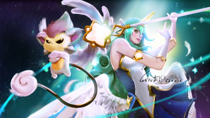 1920x1080, Star Guardian Soraka By Thkhs Hd Wallpaper - Cartoon ...