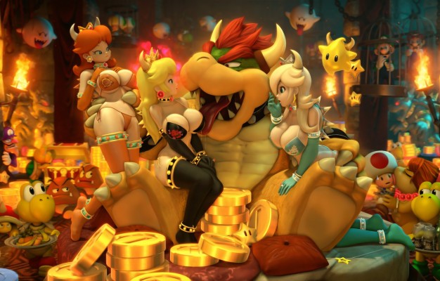 Photo Wallpaper Chest, Girl, Gold, Nintendo, Mario, - Peach Daisy Rosalina ...