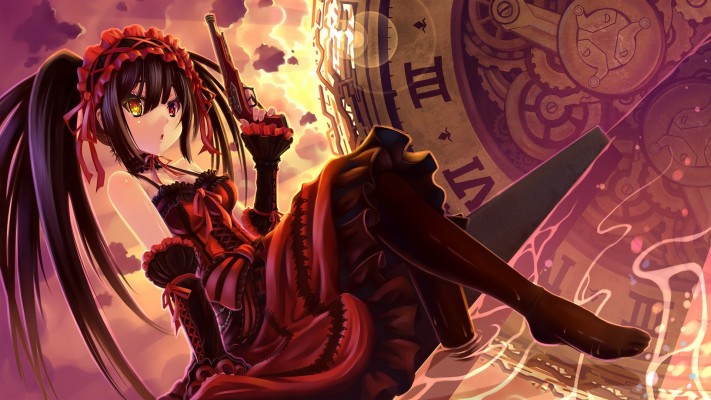 Photo Wallpaper Girl, Weapons, Watch, Date A Live, - Date A Live Kurumi