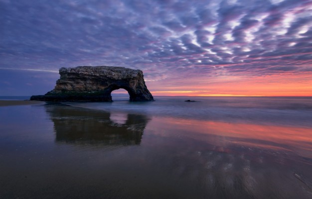 Photo Wallpaper Sunset, Rock, The Ocean, Ca, Arch, - Santa Cruz Natural ...