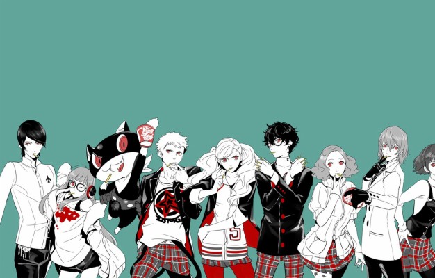 Photo Wallpaper Red Collage The Game Anime Art Persona 5 Wallpaper Pc 1332x850 Wallpaper Teahub Io